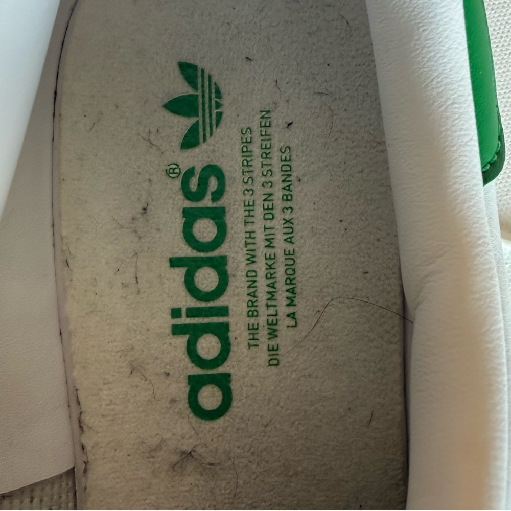 Adidas‎ Stan Smith White Green Leather Sneakers Classic Tennis Shoes 9 - Picture 9 of 10